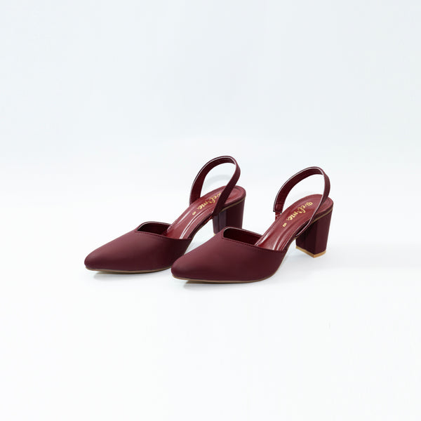 Aveline™ Deep Maroon Block Heels- AV005